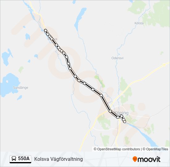 550A bus Line Map