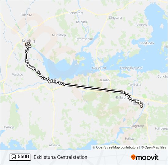 550B bus Line Map