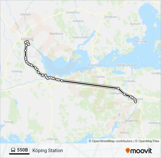 550B Bus Line Map