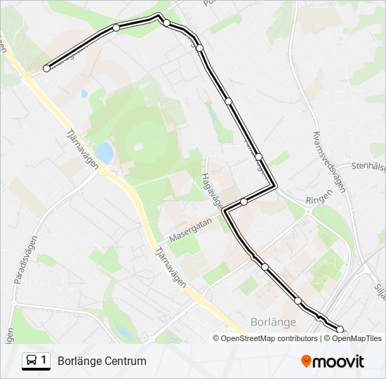 1 bus Line Map