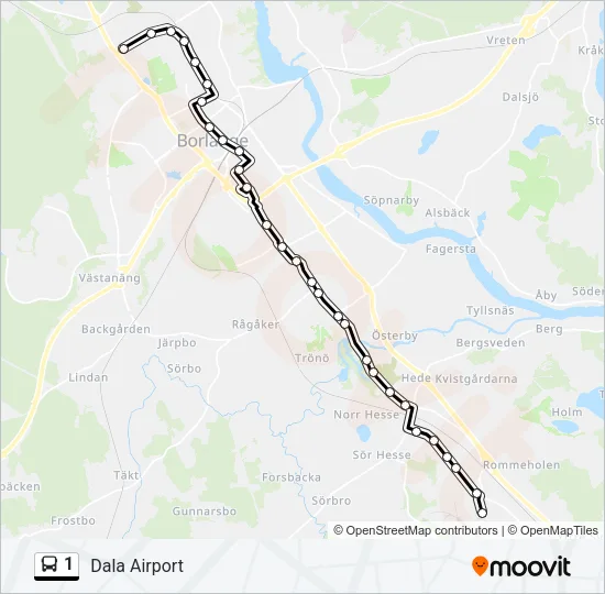 1 Bus Line Map