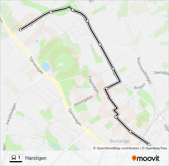 1 Bus Line Map