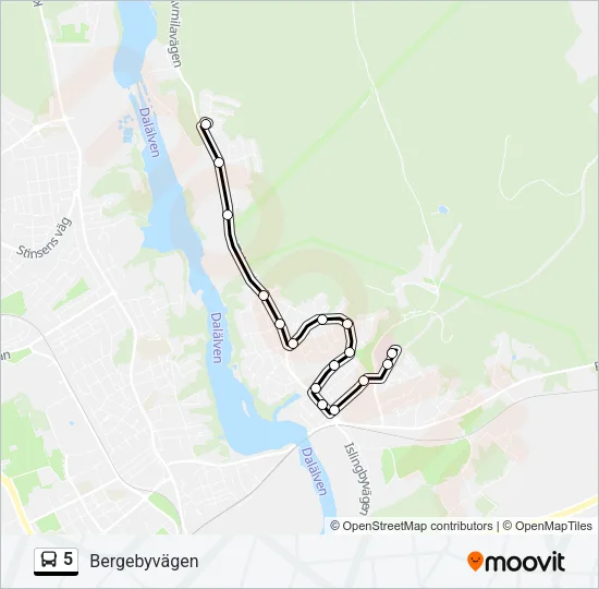 5 Bus Line Map