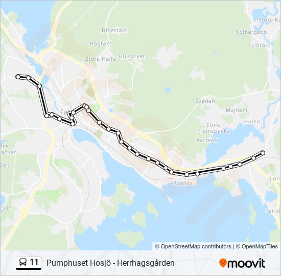 11 bus Line Map