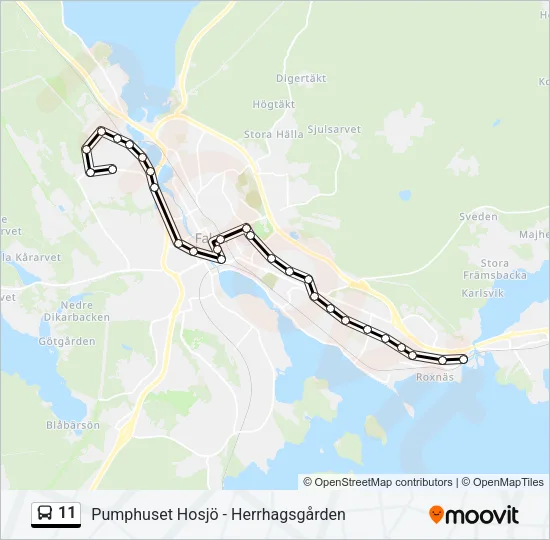 11 Bus Line Map