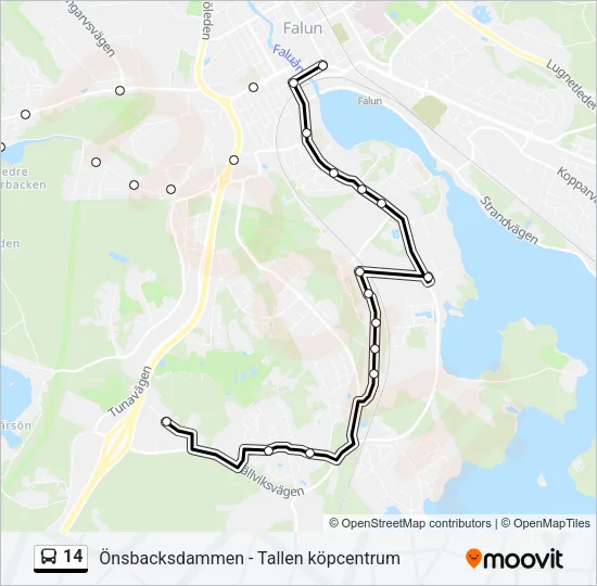 14 Bus Line Map