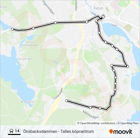14 Bus Line Map