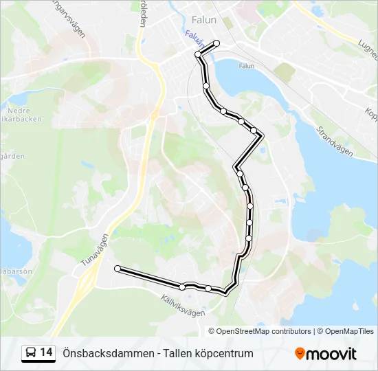 14 Bus Line Map