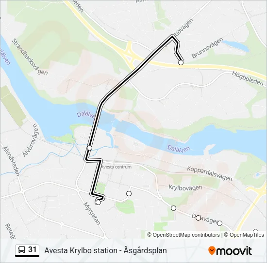 31 Bus Line Map