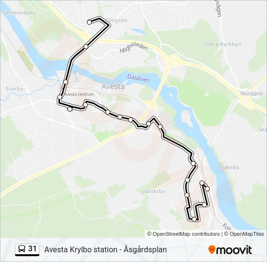 31 Bus Line Map