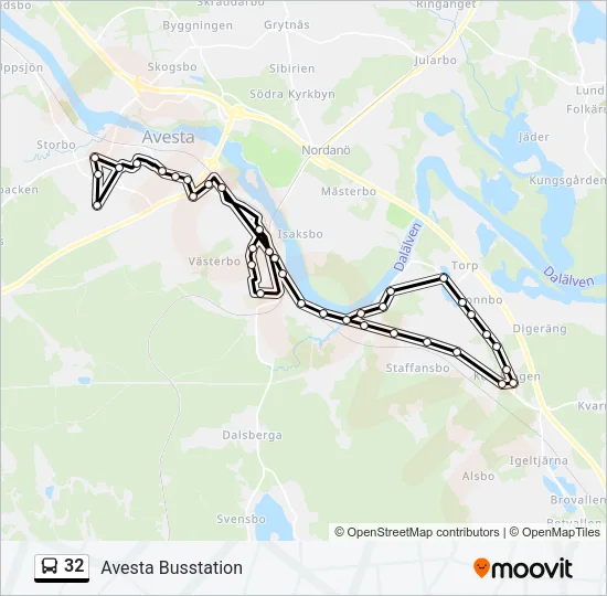 32 Bus Line Map