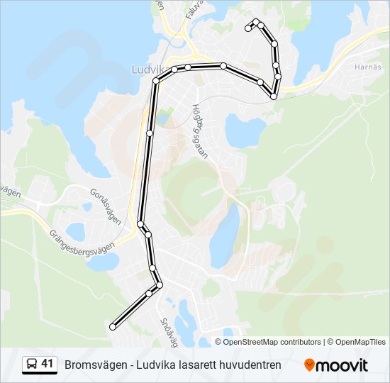 41 bus Line Map