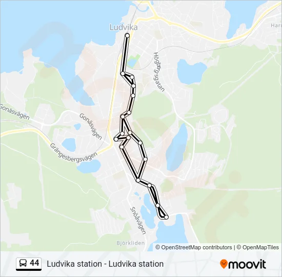 44 Bus Line Map