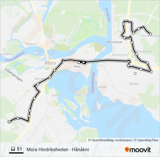51 Bus Line Map