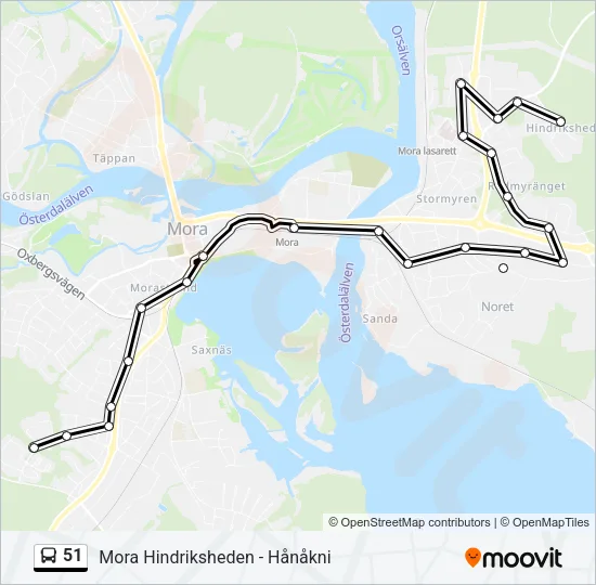 51 Bus Line Map