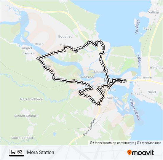 53 bus Line Map