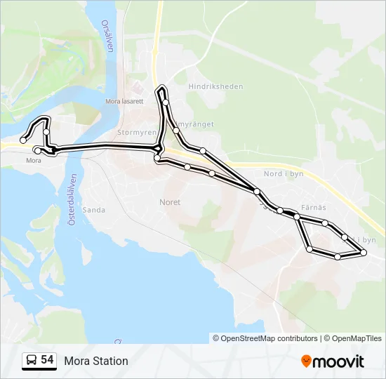 54 Bus Line Map