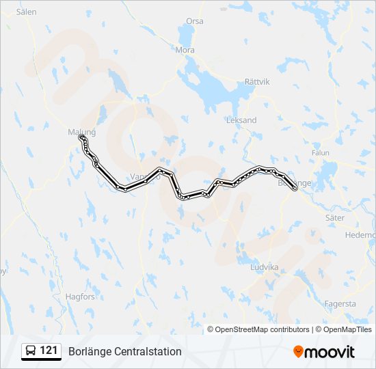 121 bus Line Map