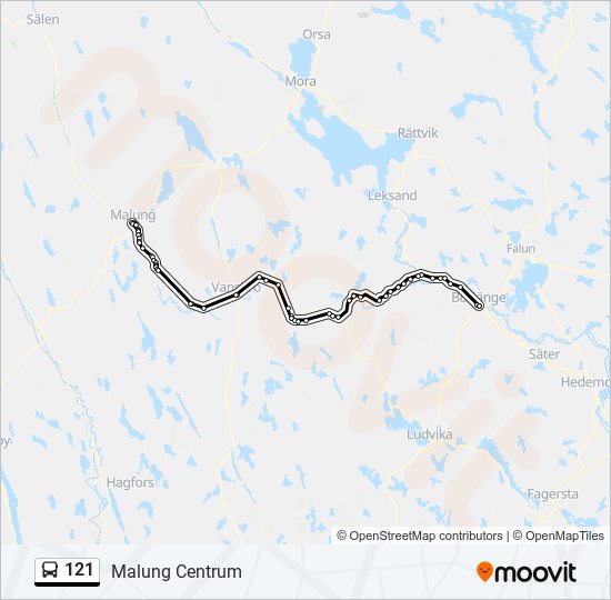 121 bus Line Map