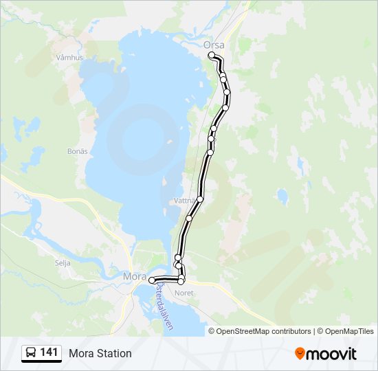 141 bus Line Map