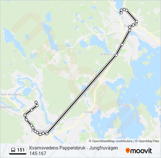 151 bus Line Map