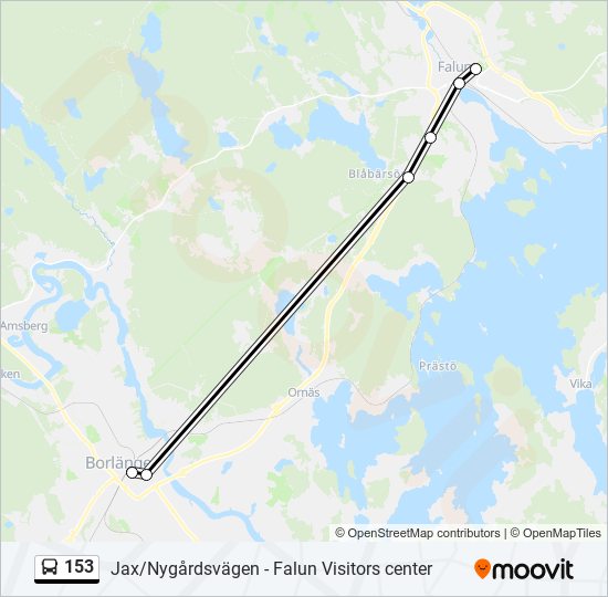 153 bus Line Map