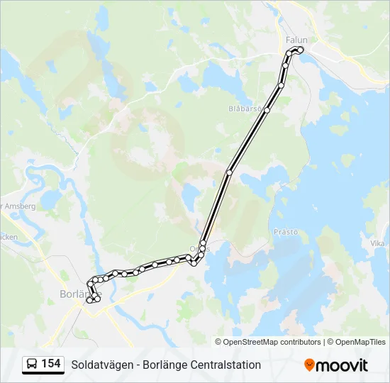 154 Bus Line Map