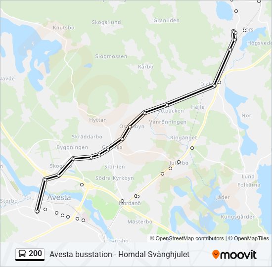 200 bus Line Map