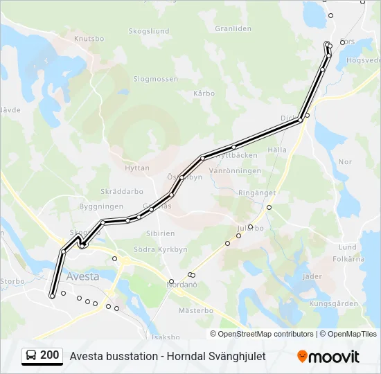 200 Bus Line Map
