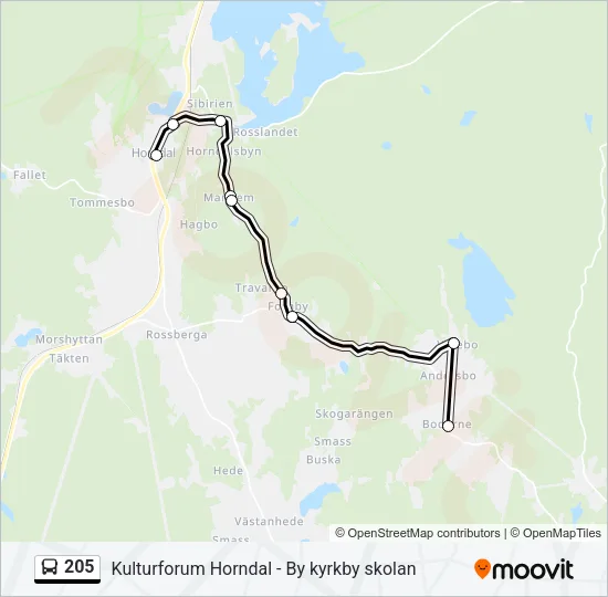 205 Bus Line Map