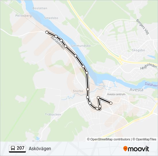 207 bus Line Map