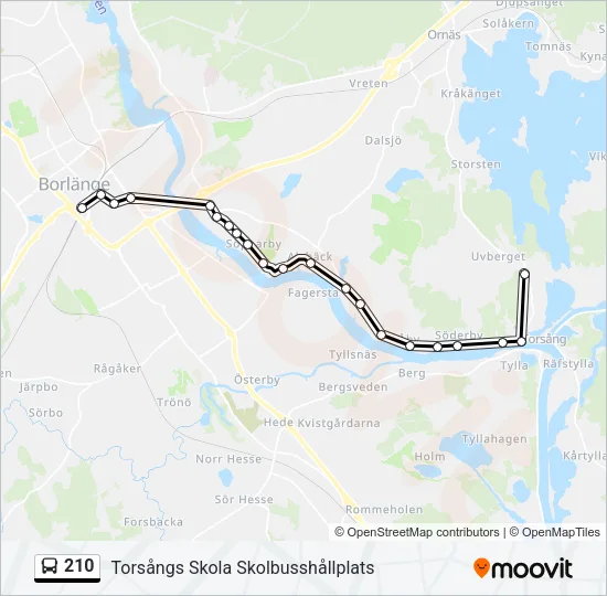 210 Bus Line Map