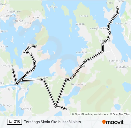 210 Bus Line Map