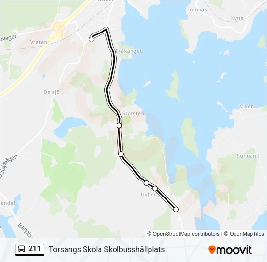 211 Bus Line Map