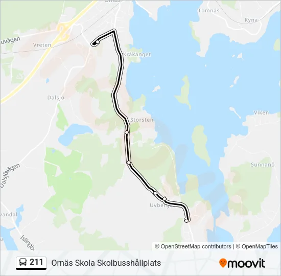 211 Bus Line Map