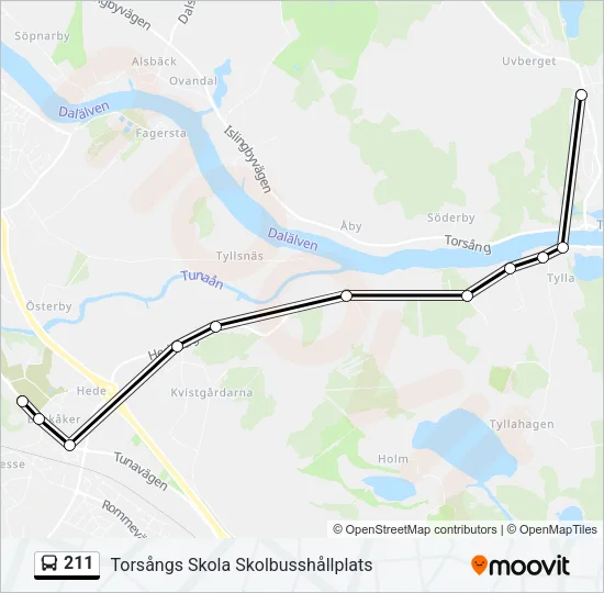 211 Bus Line Map