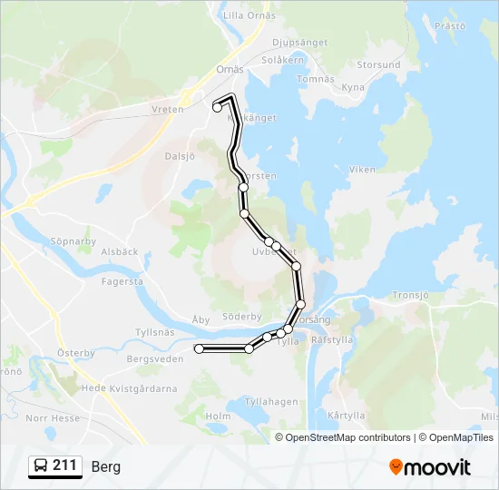 211 Bus Line Map