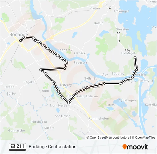 211 Bus Line Map