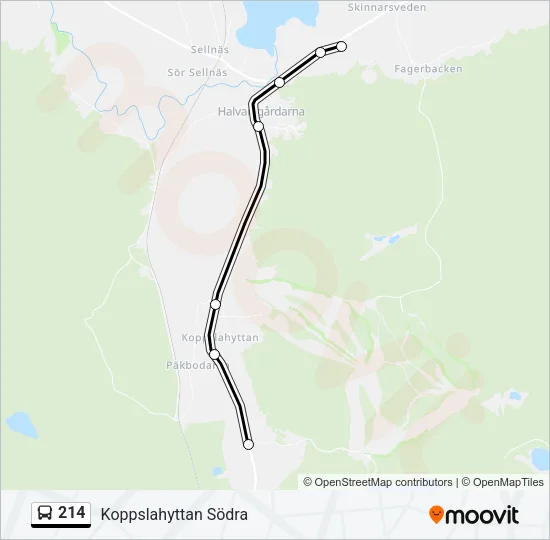 214 Bus Line Map