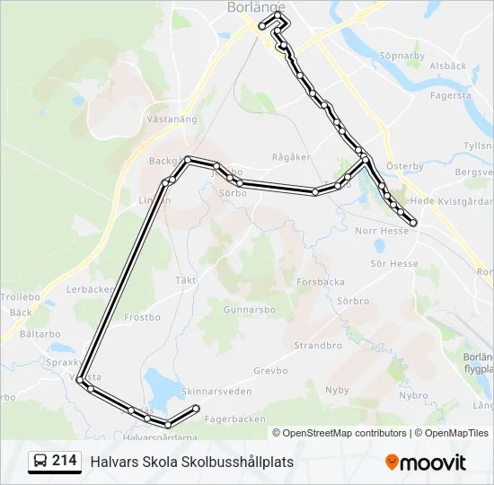 214 Bus Line Map