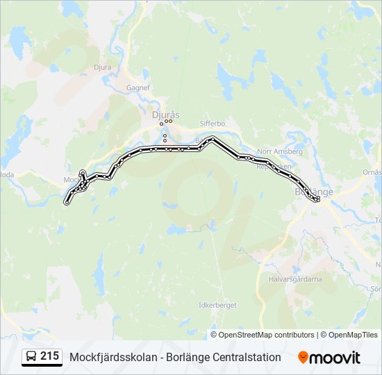 215 bus Line Map