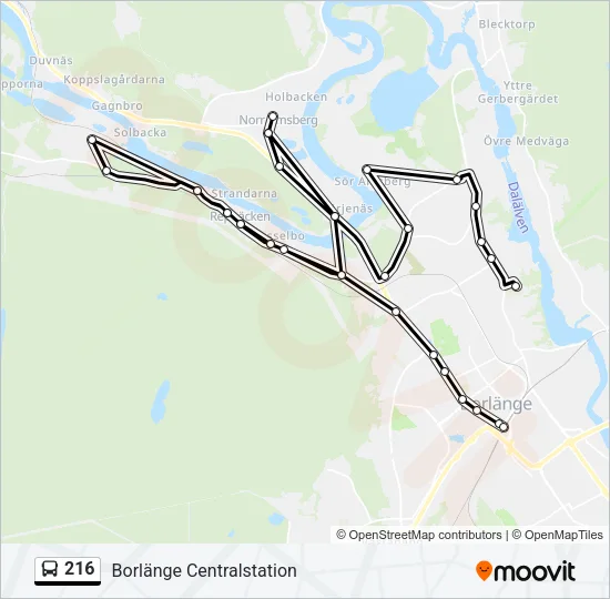 216 Bus Line Map