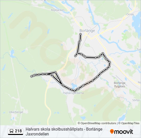 218 bus Line Map