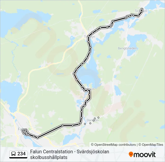 234 Bus Line Map