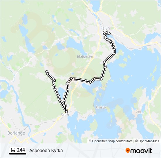 244 bus Line Map