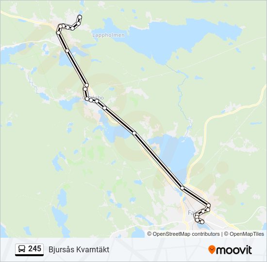 245 bus Line Map