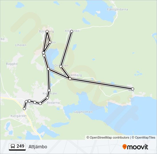 249 bus Line Map