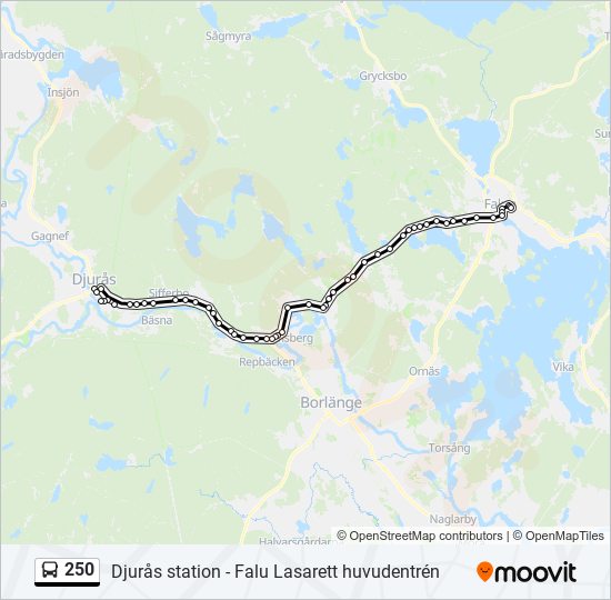 250 bus Line Map