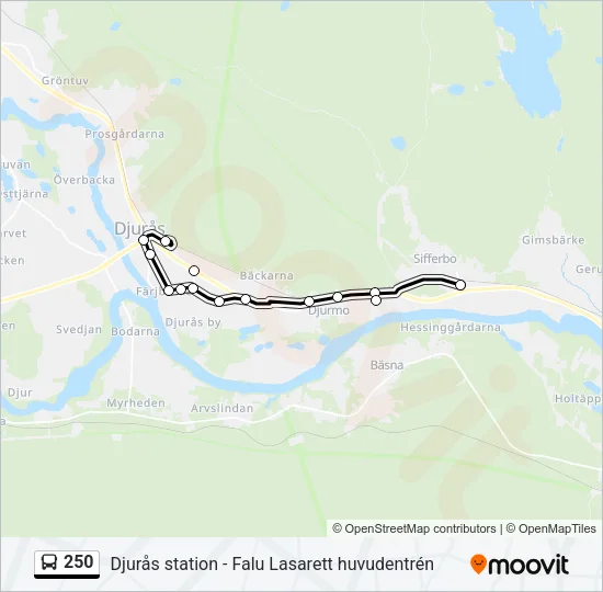 250 Bus Line Map