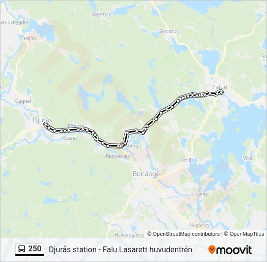 250 Bus Line Map